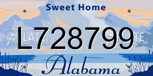 L728799 Alabama License Plate