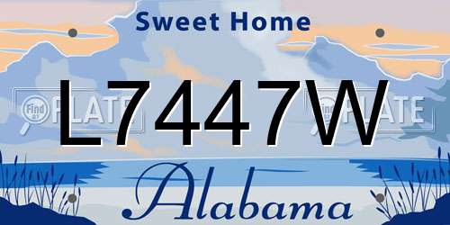 L7447W Alabama License Plate
