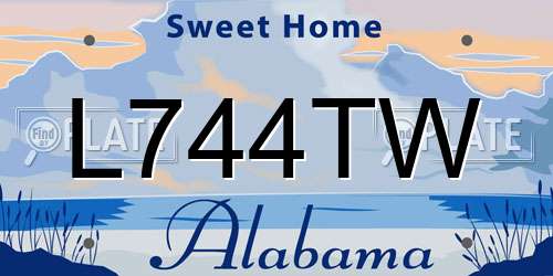 L744TW Alabama License Plate