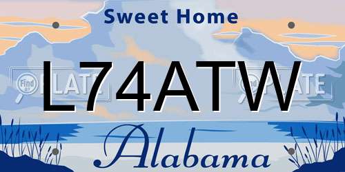 L74ATW Alabama License Plate
