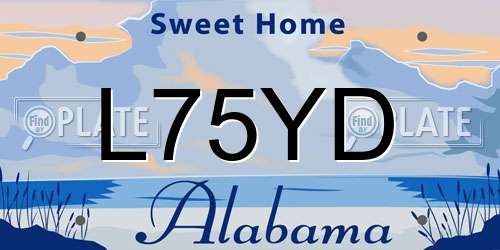 L75YD Alabama License Plate