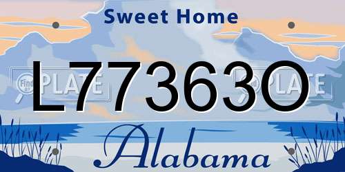 L77363O Alabama License Plate
