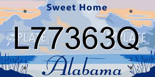 L77363Q Alabama License Plate