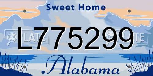 L775299 Alabama License Plate