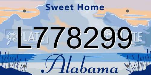 L778299 Alabama License Plate