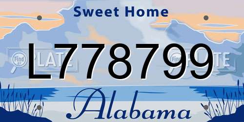 L778799 Alabama License Plate