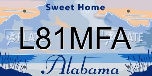 L81MFA Alabama License Plate