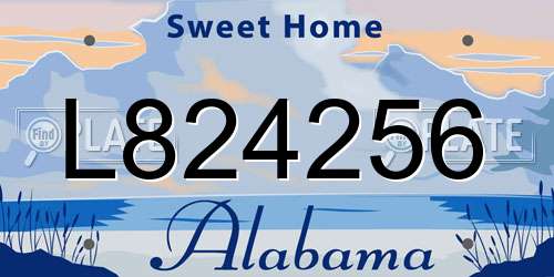 L824256 Alabama License Plate