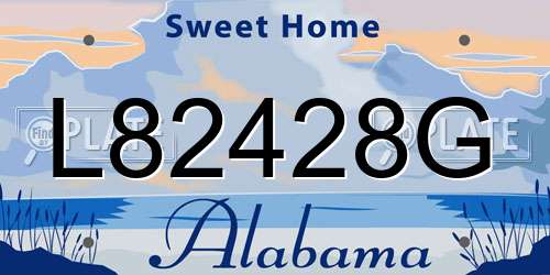 L82428G Alabama License Plate