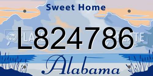L824786 Alabama License Plate