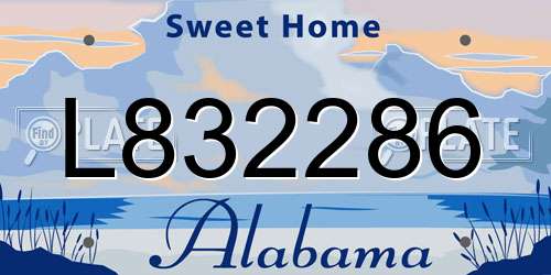 L832286 Alabama License Plate
