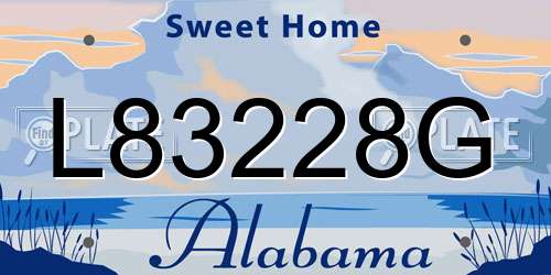 L83228G Alabama License Plate