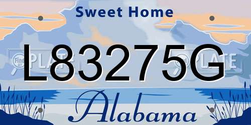 L83275G Alabama License Plate