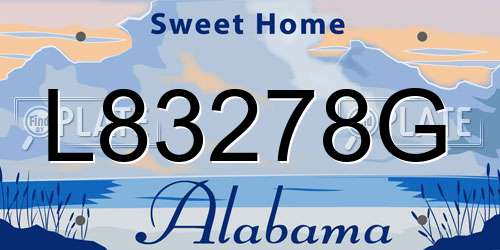 L83278G Alabama License Plate