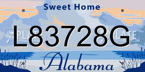 L83728G Alabama License Plate