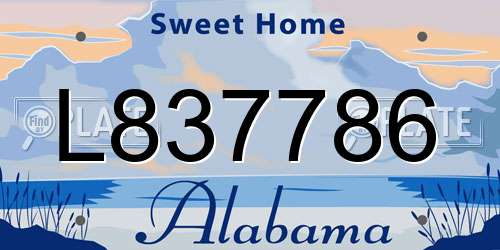 L837786 Alabama License Plate