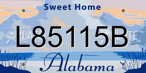 L85115B Alabama License Plate