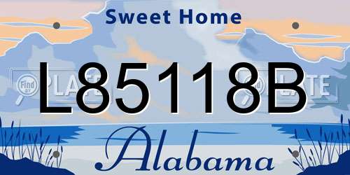 L85118B Alabama License Plate