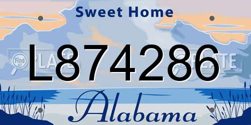 L874286 Alabama License Plate