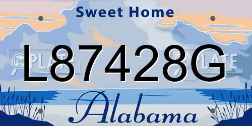 L87428G Alabama License Plate