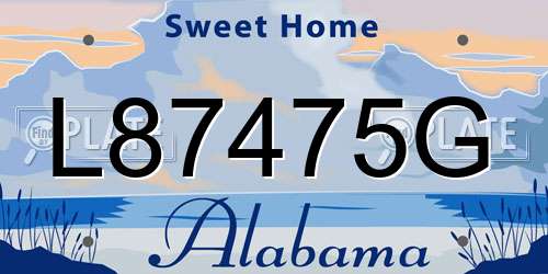 L87475G Alabama License Plate