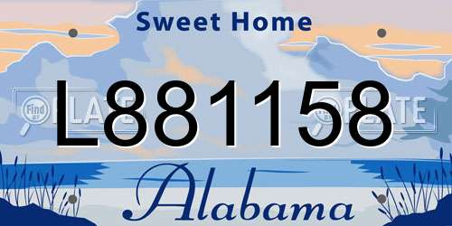 L881158 Alabama License Plate