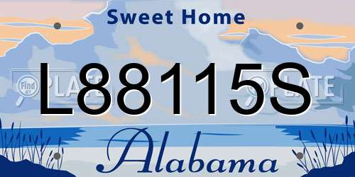 L88115S Alabama License Plate