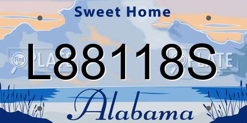 L88118S Alabama License Plate