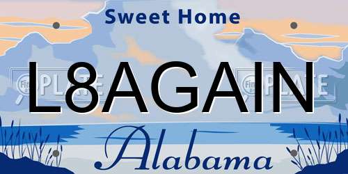 L8AGAIN Alabama License Plate