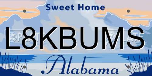 L8KBUMS Alabama License Plate