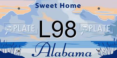 L98 Alabama License Plate