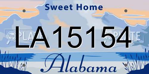 LA15154 Alabama License Plate