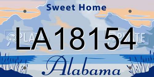 LA18154 Alabama License Plate