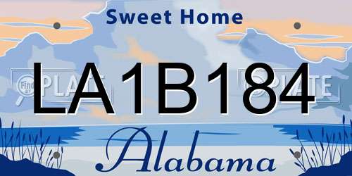 LA1B184 Alabama License Plate