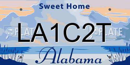 LA1C2T Alabama License Plate