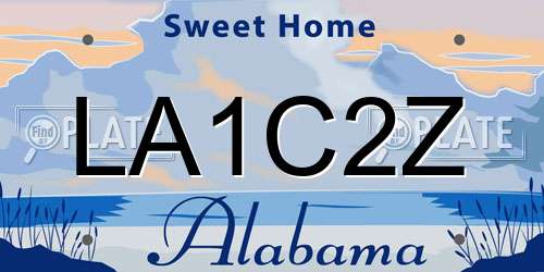 LA1C2Z Alabama License Plate
