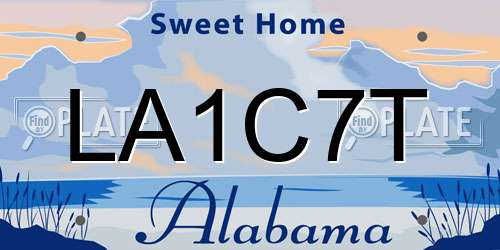 LA1C7T Alabama License Plate