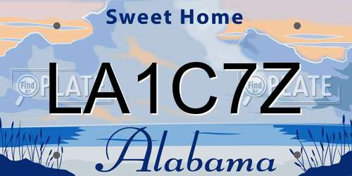 LA1C7Z Alabama License Plate