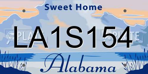LA1S154 Alabama License Plate