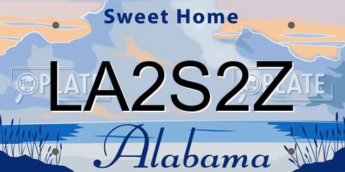 LA2S2Z Alabama License Plate