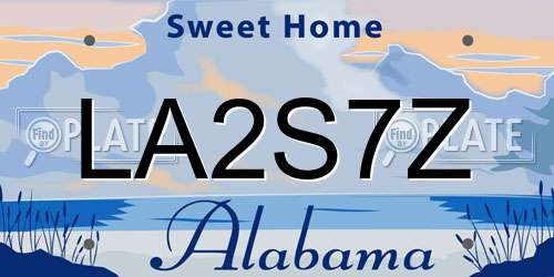 LA2S7Z Alabama License Plate