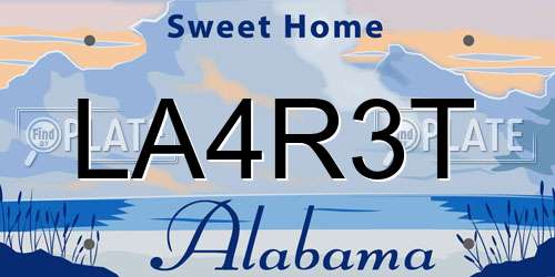 LA4R3T Alabama License Plate
