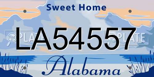 LA54557 Alabama License Plate