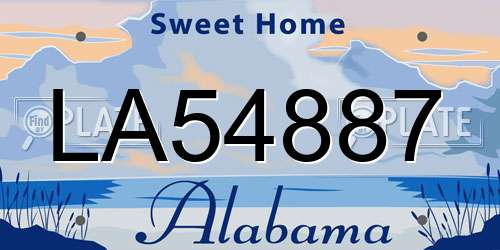 LA54887 Alabama License Plate