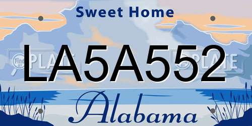 LA5A552 Alabama License Plate