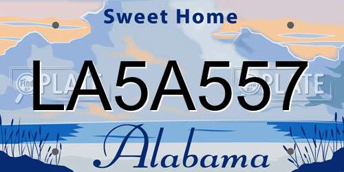 LA5A557 Alabama License Plate