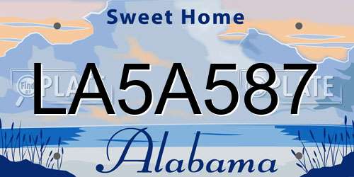 LA5A587 Alabama License Plate