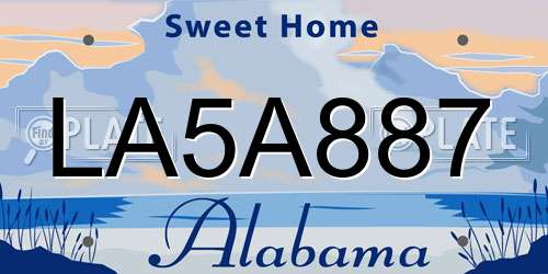 LA5A887 Alabama License Plate