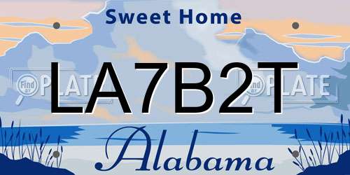 LA7B2T Alabama License Plate