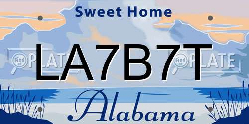 LA7B7T Alabama License Plate